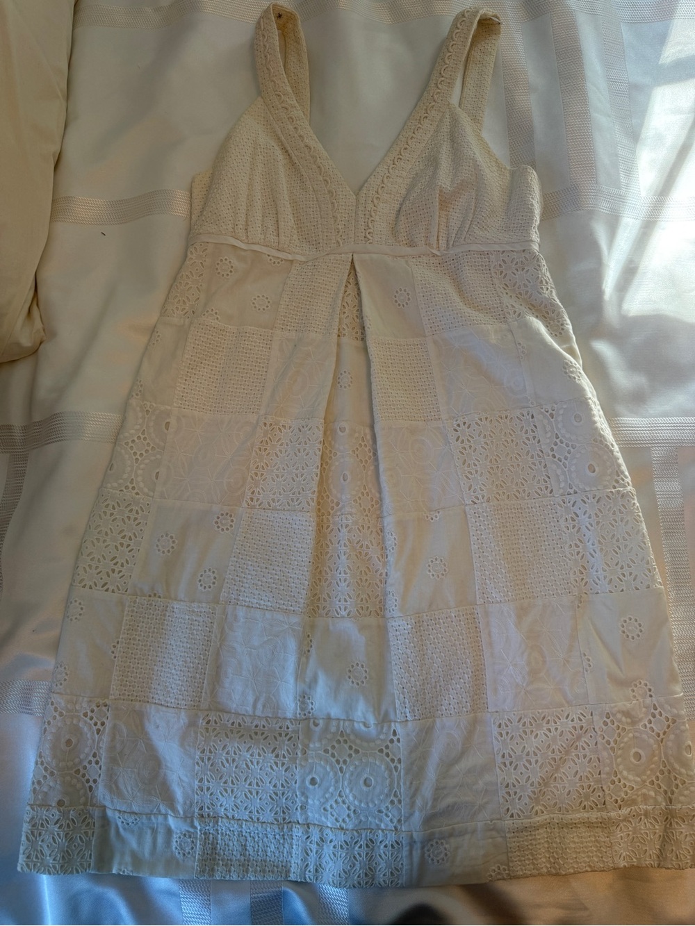 EUC, Lilly Pulitzer Eyelet Patchwork Dress with Deep V-Neck